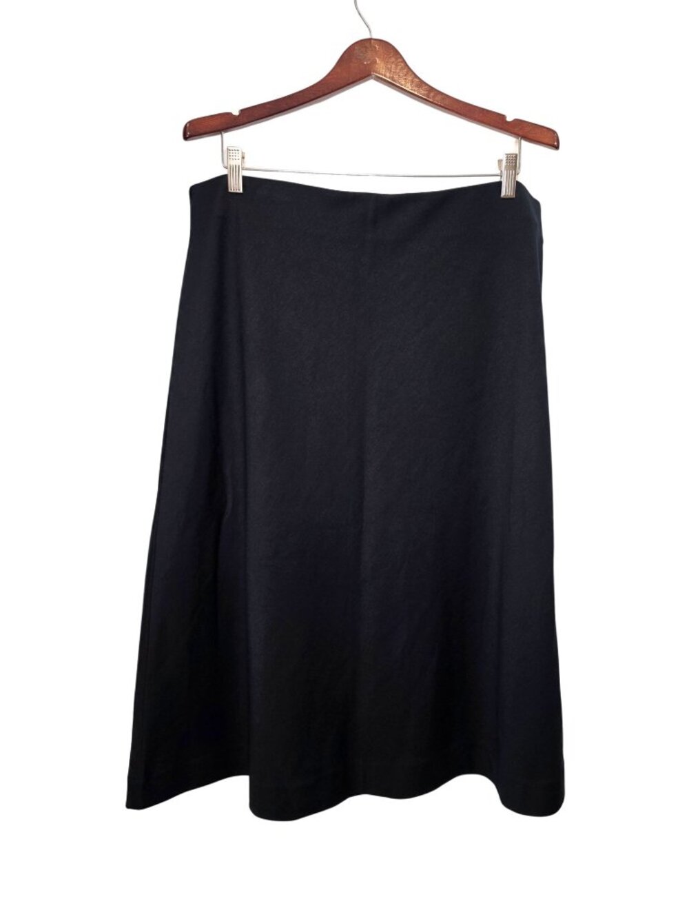 J. Jill black ponte knit A line skirt drape women's size Large pull on stretchy